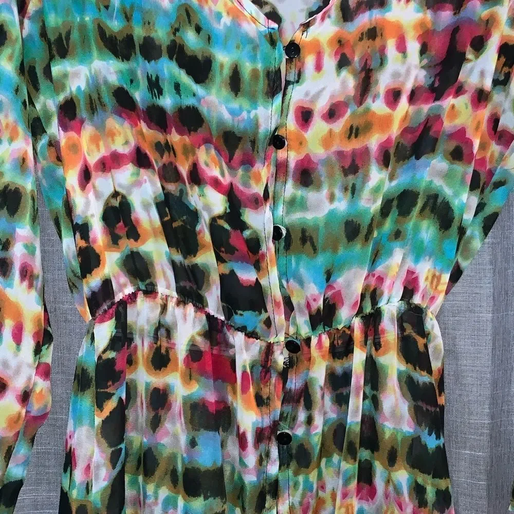 🌈 Maxi Button Down Sheer Cover-Up
